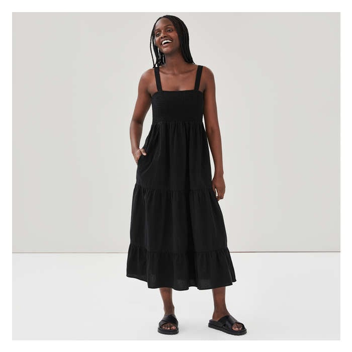 Aux Femmes Robe maxi froncée